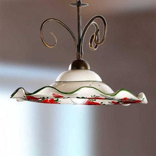 Ceramiche Prachtige hanglamp ROSOLACCI met keramieken kap.