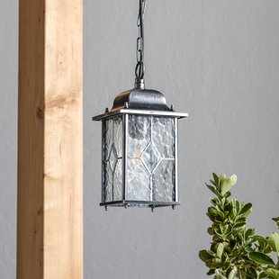Elstead Hanglamp Wexford WX9, IP23, zwart-zilver, metaal, glas Elstead Hanglamp Wexford WX9, IP23, zwart-zilver, metaal, glas