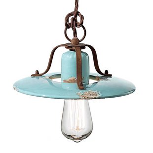 Ferroluce Giorgia vintage hanglamp in turquoise