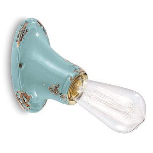 Ferroluce Wandlamp C115 turkoois in vintage-stijl