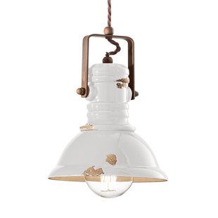 Ferroluce Hanglamp C1691 in wit industrieel ontwerp