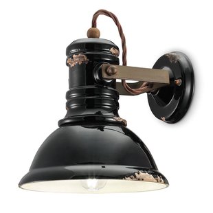 Ferroluce Wandlamp C1693 in industriële stijl zwart