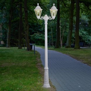 Fumagalli LED lantaarnpaal Artu Rut, 2-lamps, E27, wit Fumagalli LED lantaarnpaal Artu Rut, 2-lamps, E27, wit