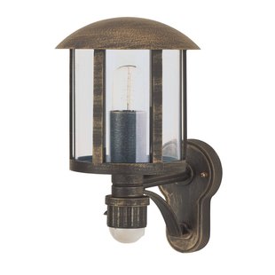 Albert Leuchten Buitenwandlamp Genefe, met sensor, bruin