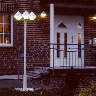 Albert Leuchten Moderne lantaarnpaal 181, wit, 3-lamps