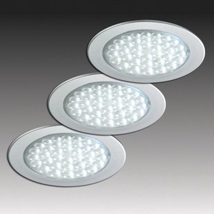 Hera R 68-LED inbouwspot in roestvrijstalen look, set van 3 Hera R 68-LED inbouwspot in roestvrijstalen look, set van 3