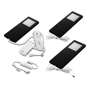 Hera Onderbouwlamp LED Slim Pad F per 3, 3.000K zwart Hera Onderbouwlamp LED Slim Pad F per 3, 3.000K zwart