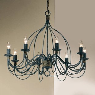Kögl Kroonluchter Filo, 8-lamps, blauwzwart, metaal, Ø 78 cm