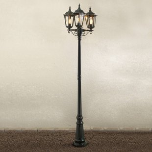 Konstsmide Mastlamp Firenze, 3-lamps, groen