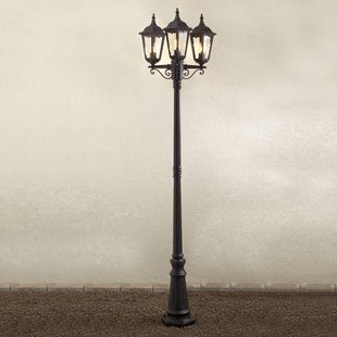 Konstsmide Mastlamp Firenze, 3-lamps, zwart