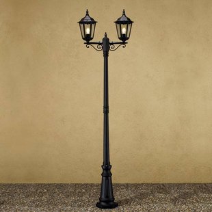 Konstsmide Mastlamp Firenze, 2-lamps, zwart