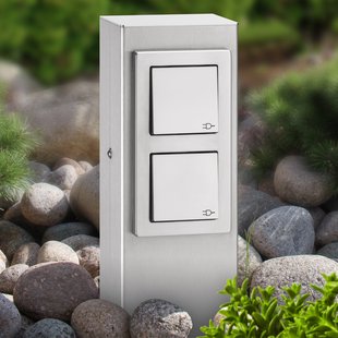 LCD Roestvrijstalen stopcontactkolom 020, 2-voudig