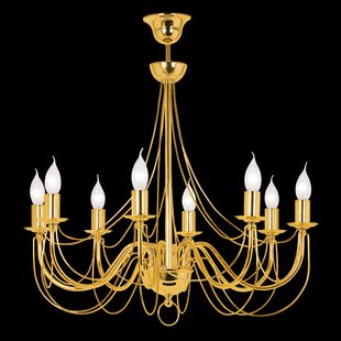 Domiluce Gouden kroonluchter Retro, met acht lampen