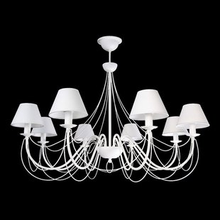 Domiluce Bona - witte kroonluchter met stoffen kappen