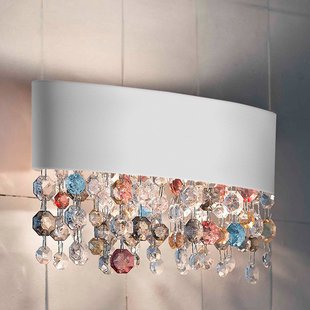 Masiero Wandlamp Ola OV 50 wit/koud gekleurde kristallen Masiero Wandlamp Ola OV 50 wit/koud gekleurde kristallen