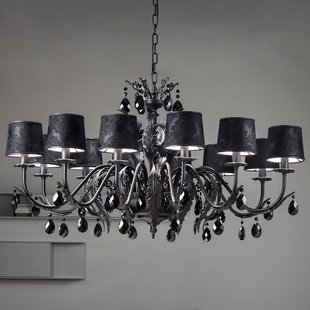 Masiero Zwarte Kroonluchter Angelis, 12 lampjes