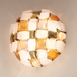 Slamp Mida wandlamp, 32x32 cm amber/wit Slamp Mida wandlamp, 32x32 cm amber/wit