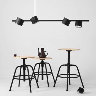 ALDEX Hanglamp 1047, 4-lamps, zwart