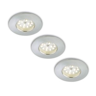 Briloner Set van 3 LED inbouwspots Nikas IP44 aluminium