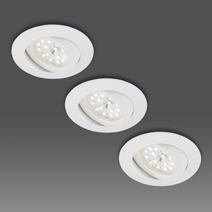 Briloner Witte LED inbouwspot in een set van 3 - draaibaar.