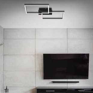 Briloner LED plafondlamp Frame CCT, zwart, 50x39cm