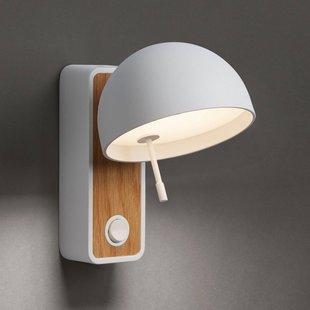Bover Beddy A/01 LED wandlamp draaibaar wit/eiken Bover Beddy A/01 LED wandlamp draaibaar wit/eiken