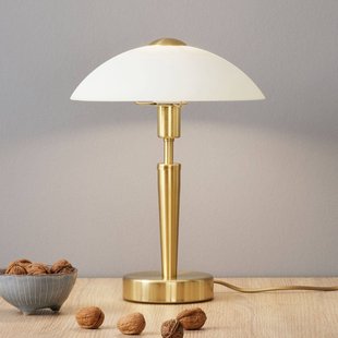 EGLO Tafellamp SOLO 1, messingkleurig, hoogte 35 cm Metaal/glas dimbaar