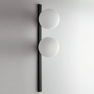 Eco-Light Pluto wandlamp, 2-lamps, zwart/wit, schakelaar Eco-Light Pluto wandlamp, 2-lamps, zwart/wit, schakelaar