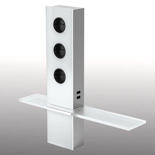 Evotec Stopcontacttoren per 3 Power met USB en legbord