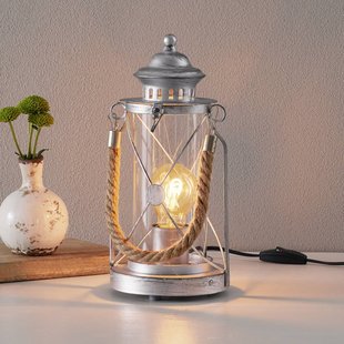 EGLO Heldere lantaarn tafellamp Kirian zilver-antiek