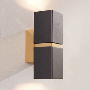 EGLO 2-lichts LED-wandlamp Passa, zwart-goud