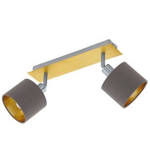 EGLO Plafondlamp Valbiano cappuccino/goud twee lampjes