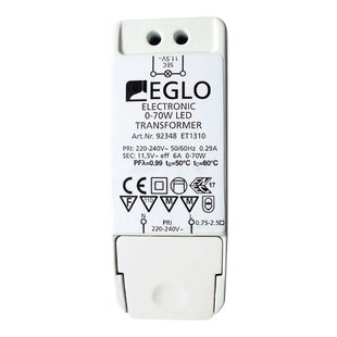 EGLO Transformator 92348 11,5V 0-40W LED, 0-70W halog. EGLO Transformator 92348 11,5V 0-40W LED, 0-70W halog.