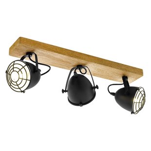 EGLO Plafondspot Ratebeck uit hout en metaal, 3-lamps