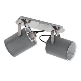 EGLO Plafondlamp Villabate met 2 grijze textielkappen