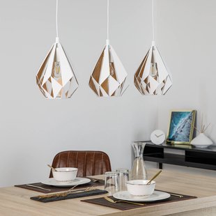 EGLO Hanglamp Carlton 1 3-lamps, wit-goud