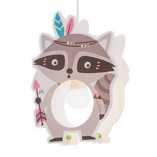 Elobra Hanglamp Little Indians, wasbeer Oskar, grijs