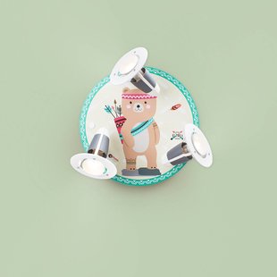 Elobra Wandlamp Little Indians, Beer Bjørn, geel-groen