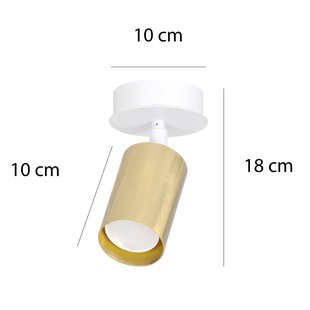 EMIBIG LIGHTING Plafondspot Zen 1-lamp in wit/goud EMIBIG LIGHTING Plafondspot Zen 1-lamp in wit/goud