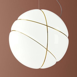 Fabbian Armilla glazen hanglamp wit, goud Fabbian Armilla glazen hanglamp wit, goud