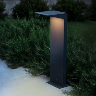 FARO BARCELONA LED-wegepaal Soleil, antraciet, metaal, IP54, sensor