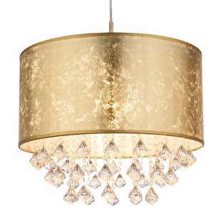 Globo Hanglamp Amy met kunststof kristallen, goud