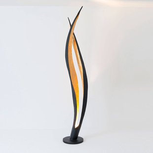 Holländer Vloerlamp Barbone, bruin-zwart, goud