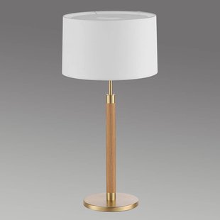 Hufnagel Houten tafellamp Lignum met sits-kap, messing