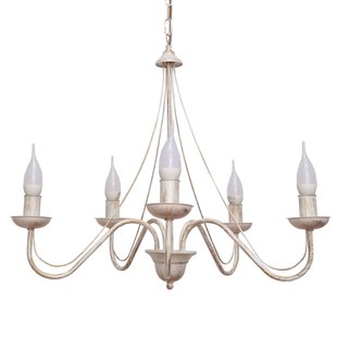 HELAM Kroonluchter Malbo 5-lamps in wit