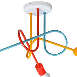 HELAM Oxford plafondlamp 3-lamps oranje/rood/turkoois