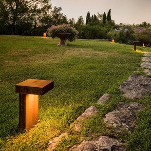 SLV Rusty Pathlight - roestbruine sokkellamp