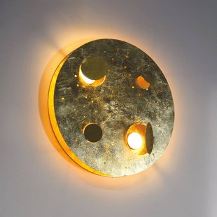 Knikerboker Buchi LED wandlamp Ø 40cm bladgoud Knikerboker Buchi LED wandlamp Ø 40cm bladgoud