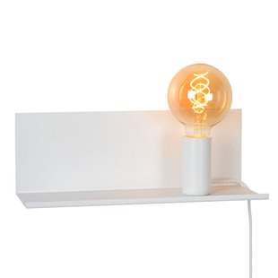 Lucide Sebo - wandlamp van wit metaal met schap