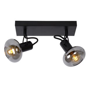 Lucide Madee plafondspot, zwart/rook, 2-lamps